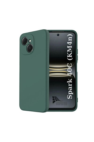 HANPORIUM حافظة سيليكون متوافقة مع هاتف تكنو سبارك 40C KM4n - غطاء مرن بلون ا...