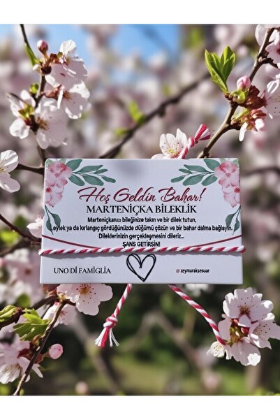 Uno Di Famiglia Şans bilekliği , marteniçka bileklik , Mart bilekliği , kırmı...