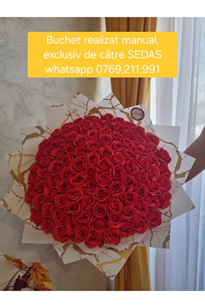 Store.sedas Buchet 101 trandafiri de sapun cu ambalaj alb, realizat manual de...