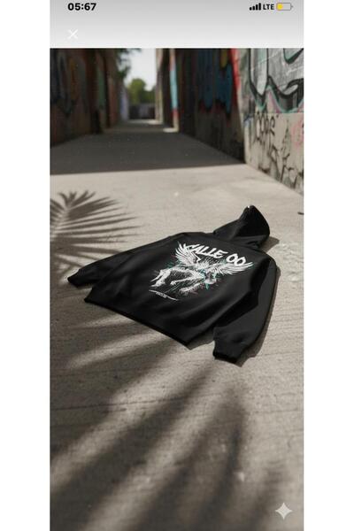 bellanova Calle 00 Unisex Oversize 3 Thread Raster Printed Back Printed Hoodie
