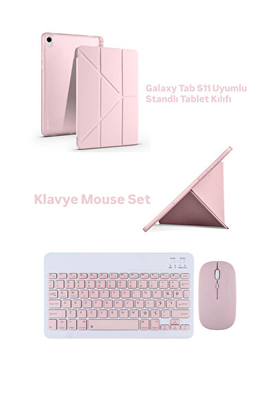 EHZ TEKNOLOJİ Galaxy Tab S11 Compatible Tablet Case with Stand + Keyboard Mou...