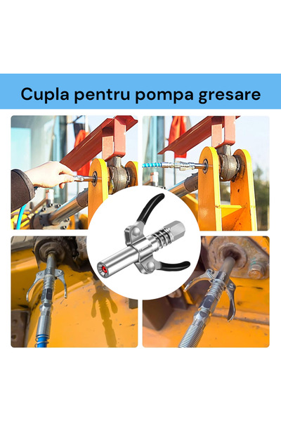 OEM Grease gun head for grease pump, straight with self-locking, double handl...