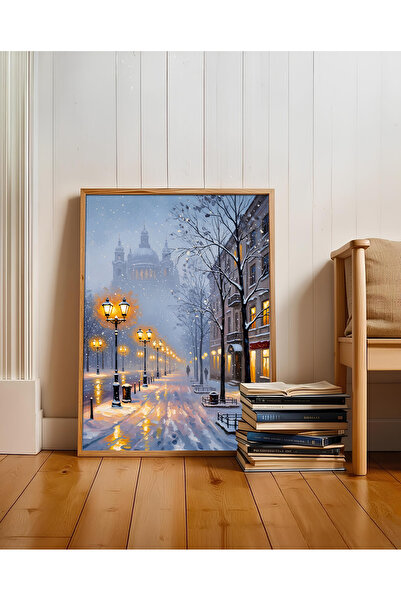 alphobitasarım The Warmest Scene of Cold Winter Days - Oil Painting Style Wal...