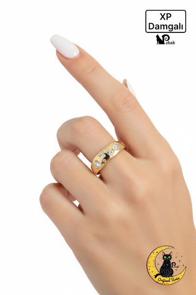 XUPING JEWELRY POKAK Xuping Kadın 14k Altın Kaplama Zirkon Kalp Taşlı Ayarlan...