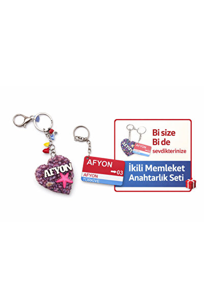 Home Afyon Hometown Themed Handmade Set of 2 Keychains