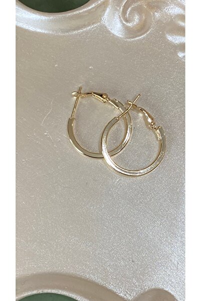 SELUVİA Women's 2 cm Gold Steel Cornered Hoop Earrings – Stainless Steel, Sty...