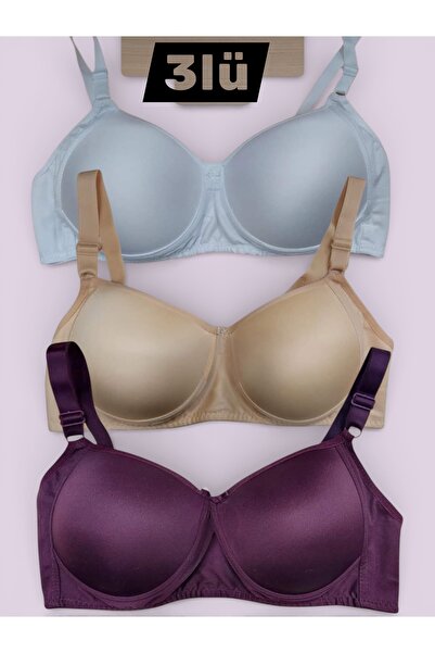 SATTENS 3-Pack Wireless Plus Size Bra C Cup