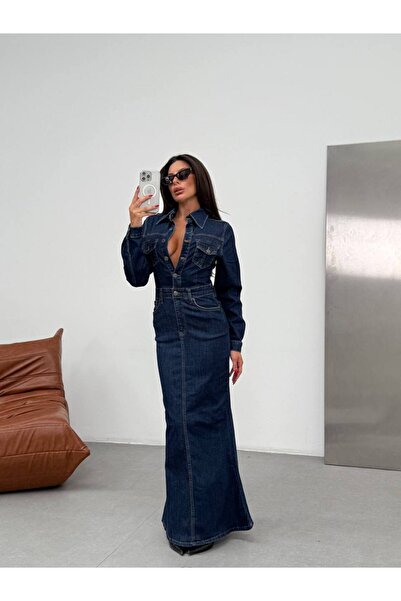 moda gk Maxi Boy Denim Dress - Fits Tightly