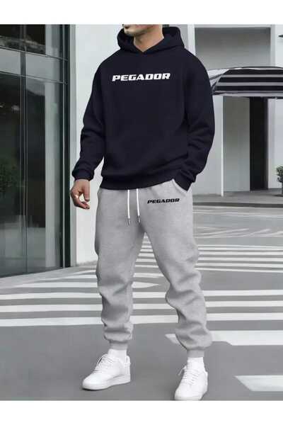 DİVİN Unisix Printed I Oversized Sweatahırt -Eşofman Altı 2Li Takım