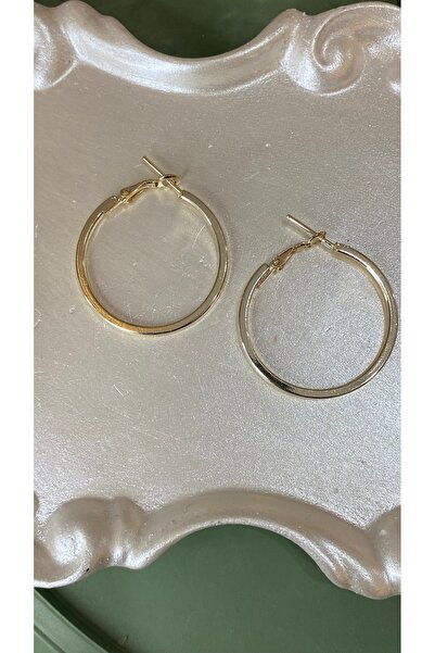 SELUVİA Women's 3 cm Gold Steel Cornered Hoop Earrings – Stainless Steel, Sty...