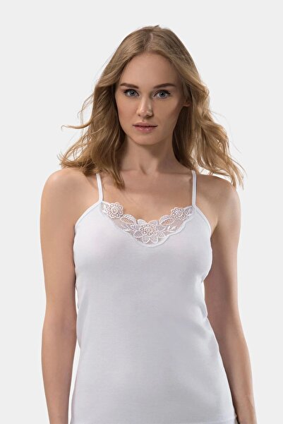 Şahin 6 bucăți maiouri pentru femei, 100% bumbac, cu bretele cu șnur.