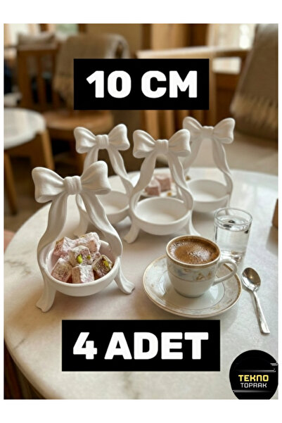 tekmation 4'lü Fiyonk Tasarımlı Kahve Yanı Lokumluk ve Sunumluk Seti