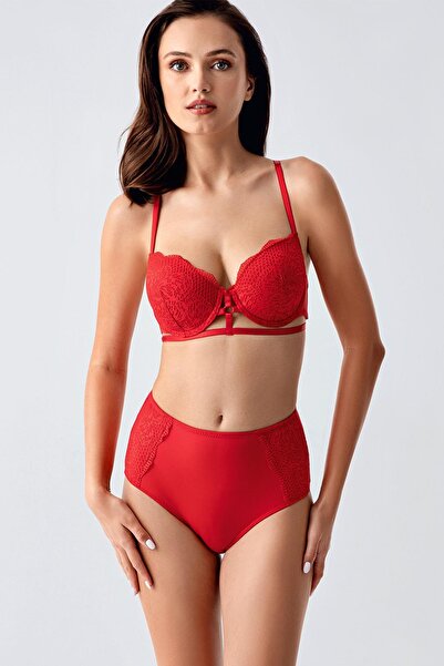 OBJE Women's Red Unassisted Bra Set