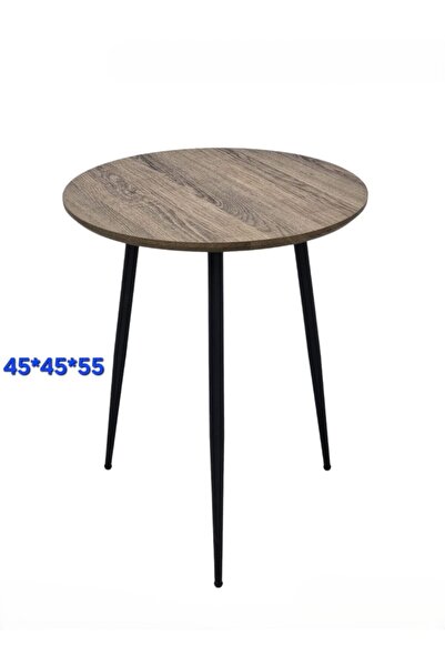 Generic Mocha Round Serving Coffee / Tea table, Wooden surface and sturdy met...
