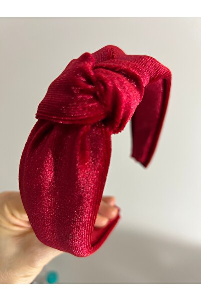 MADE BY PERİ Velvet Knotted Crown Red |   Shiny Stylish Hair Crown