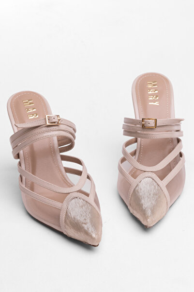 Tasarım Дамски обувки с висок ток и много ремъци с детайли от пера – колекция...