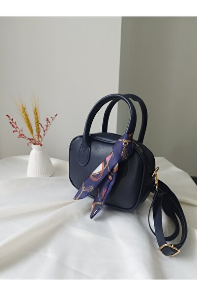 VivazzaLuxe Fular Detaylı Minimal Deri Kadın El, Omuz, Çapraz Çanta