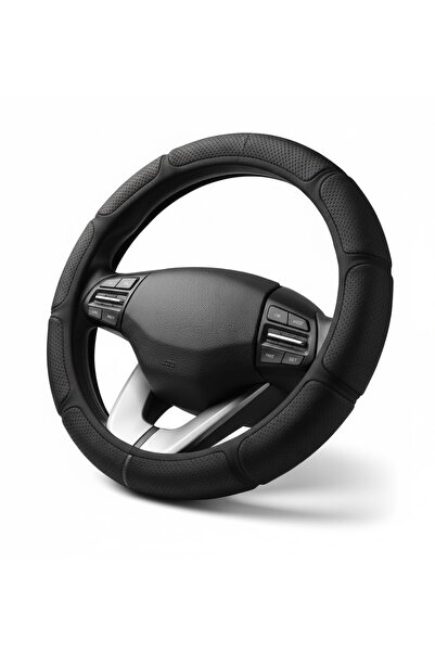 Nicevia غطاء عجلة القيادة العالمي من القماش الناعم الأسود المنقوش