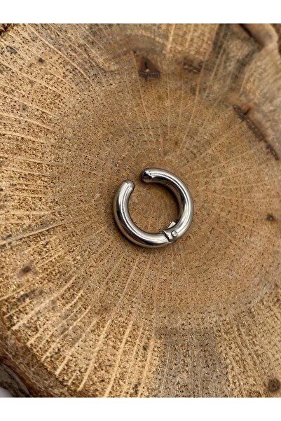 kurukafagift Steel Men's Hoop Earrings Single Magnet Silver Color 10 mm