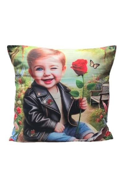 MASHASHOP Pernă personalizată, model Love, multicoloră/roșu, 40 cm x 40 cm