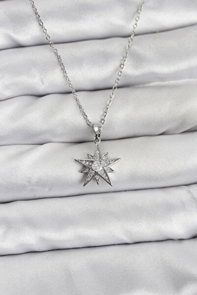 Skygo 316L Steel Chain Silver Color Star Model Zircon Stone Women's Necklace ...