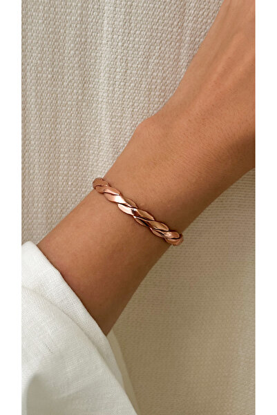 Neefy 7 mm Double Knitted Ring with a Gifthandmade Knitted Copper Bracelet