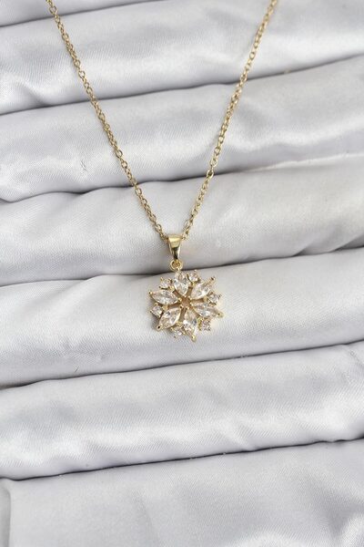 Leyaton LWLHMRS-IEG ieg ™   سلسلة فولاذية 316L ذهبية اللون موديل لوتس مع حجر ...