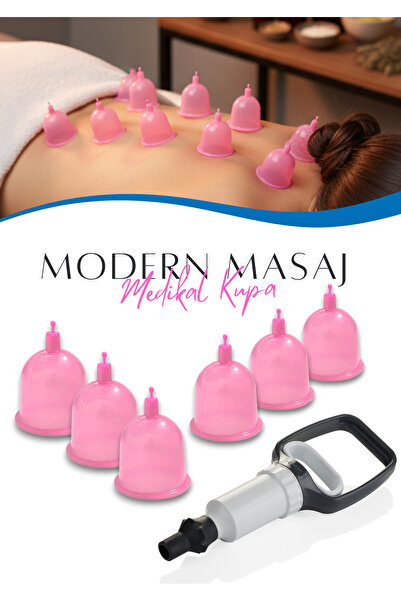 KUPAFİX 6 Adet Masaj Kupası, Medikal Masaj Kupası, Vakumlu Masaj Aleti, Selül...