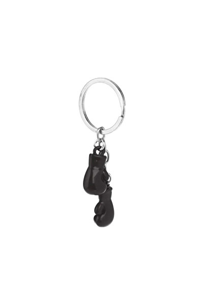 NO BRAND Metal Boxing Gloves Keychain, Black
