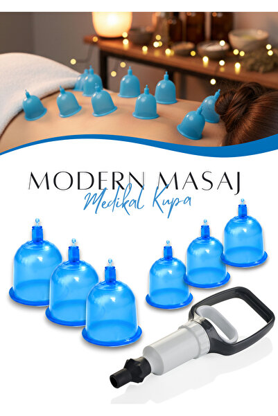KUPAFİX 8 Adet Masaj Kupası, Medikal Masaj Kupası, Vakumlu Masaj, Selülit Kup...