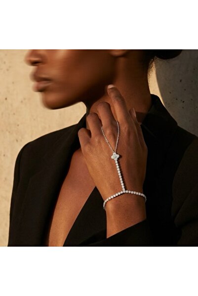 COCOSH TAKI Silver Color Zircon Stone Flower Model Shahmeran