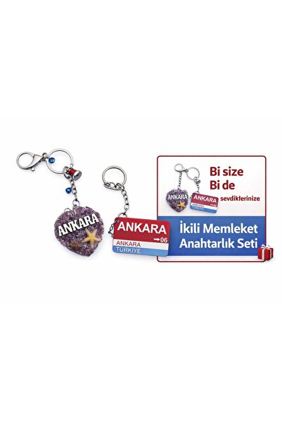 Home Ankara Hometown Themed Handmade Keychain Set of 2