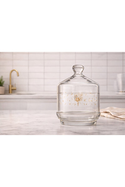 LAV Berry Sarı Cam Şekerlik Kapaklı – Çikolata, Lokum & Bayramlık Sunumluk