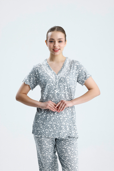 SEF STORE Kadın Pijama Takımı Yazlık Mevsimlik İkili Gecelik Büyük Beden Seri...