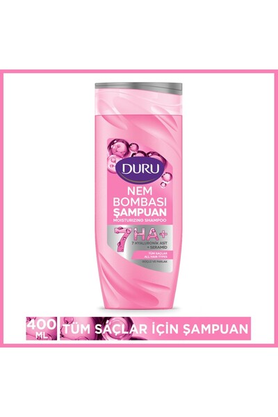 Duru Nem Bombası Tüm Saçlar için Güçlü Parlak Şampuan 400 Ml 6adet
