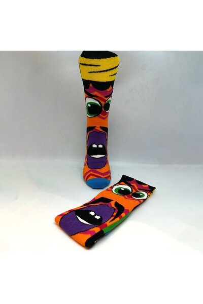 Biçorap06 Mor Dudak Karakterli Çılgın Çorap