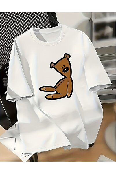 yombaa Χαριτωμένο μπλουζάκι με στάμπα αρκούδας και κοντά μανίκια