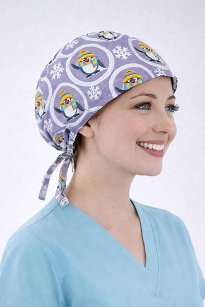 Dr. Mitra Cerrahi Bone Medikal Doktor Hemşire Hastane Bonesi Unisex -Penguen Kış