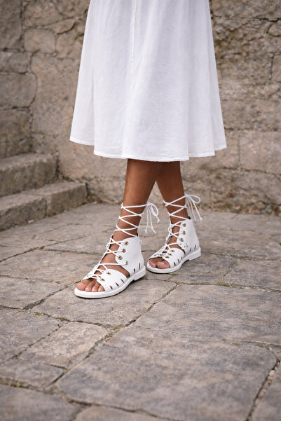 Bostini Genuine Natural Leather Leather Rope Gladiator Sandals