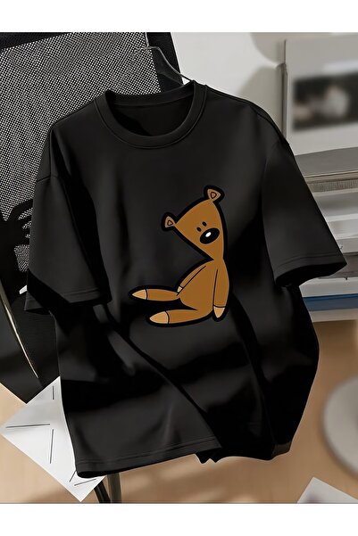 yombaa Χαριτωμένο μπλουζάκι με στάμπα αρκούδας και κοντά μανίκια