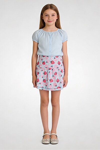 GUPPY تنورة مطبوعة بنقشة الفراولة للبنات، متعددة الألوان