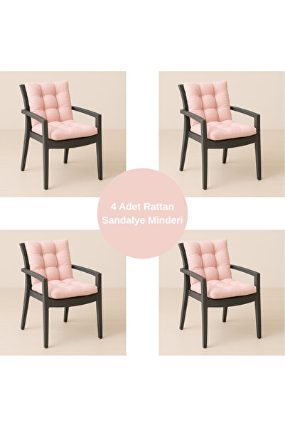 ELF CONSEPT 4 Adet Rattan Sandalye Minderi 4'lü Set