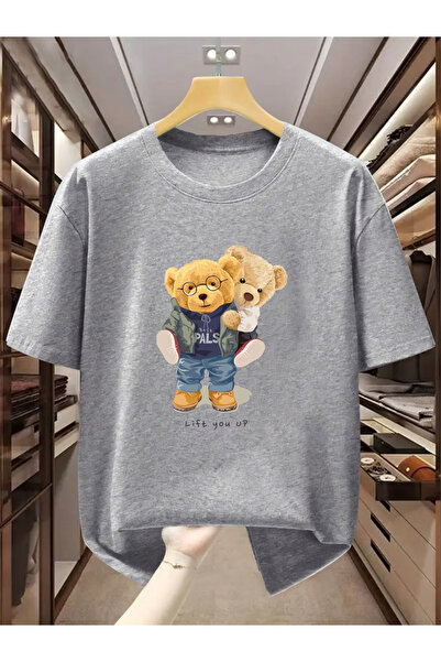 Flow touch Unisex Oversize Printed Cotton Crew Neck Short Sleeve Black T-Shirt