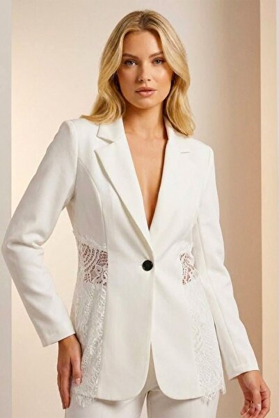 FashionForYou Second-hand Roselle fitted jacket with asymmetrical lace panel,...