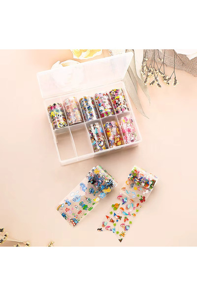 Wien Nail Master 10lu Tırnak Süsleme Folyosu Çizgi Karakter Dizayn Nail Art T...