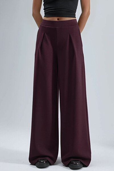 Hiccup Busem Elastic Waist Pleated Palazzo Pants