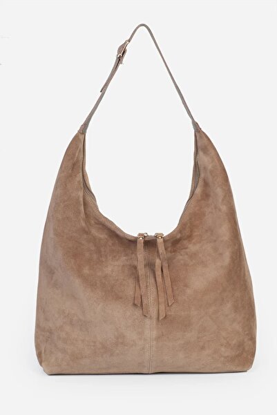 diclepolat Women's Mink Suede Genuine Leather Shoulder Bag with Zippered Inne...