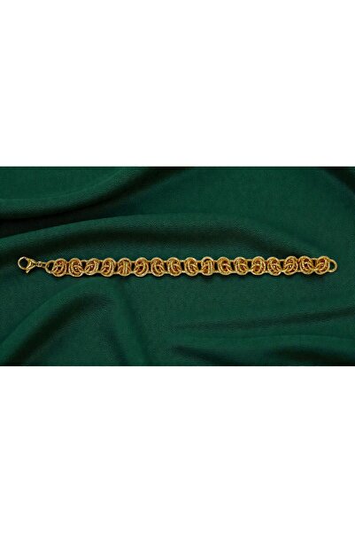 XUPİNGS JEWELRY Xuping Örgü Desenli Altın Renk Kadın Zincir Bileklik