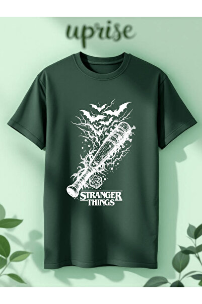 Vordevia Stranger Things Bats Printed Cotton Oversize T-Shirt