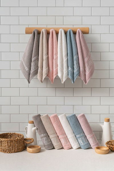 VELANORA HOME 6-Piece Bambou Micro Cotton Kitchen Towels 30X50 cm Soft Textur...